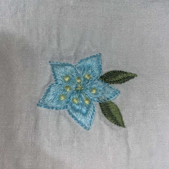 Andie x Fanm Mon The Serik Mini Dress Linen Embroidered Floral White Medium - Picture 9 of 13